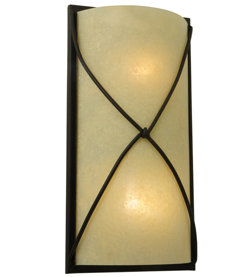 Meyda Lighting Aspen 9" 2-Light Oil Rubbed Bronze Wall Sconce With Clear Seeded Shade Glass