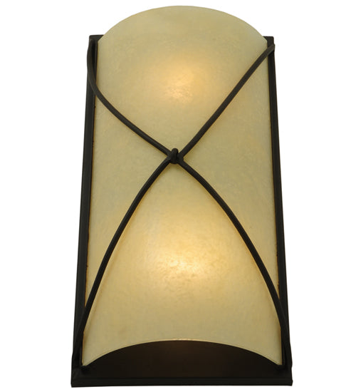 Meyda Lighting Aspen 9" 2-Light Oil Rubbed Bronze Wall Sconce With Clear Seeded Shade Glass