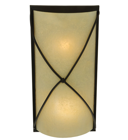 Meyda Lighting Aspen 9" 2-Light Oil Rubbed Bronze Wall Sconce With Clear Seeded Shade Glass