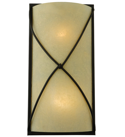Meyda Lighting Aspen 9" 2-Light Oil Rubbed Bronze Wall Sconce With Clear Seeded Shade Glass