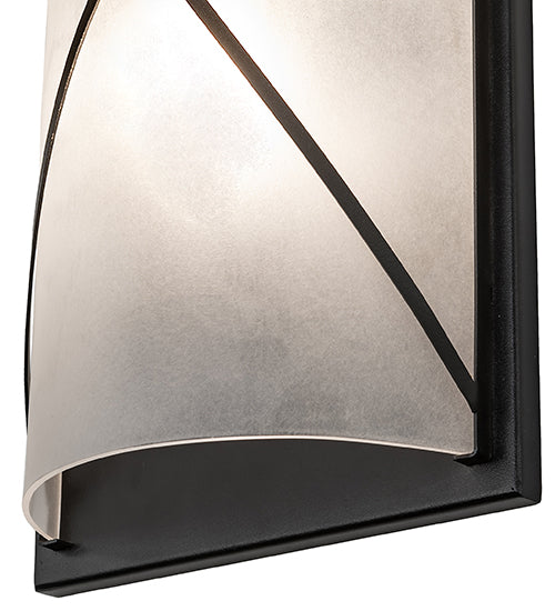 Meyda Lighting Aspen 9" 2-Light Textured Black Wall Sconce With Contrail Mist Shade