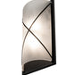 Meyda Lighting Aspen 9" 2-Light Textured Black Wall Sconce With Contrail Mist Shade