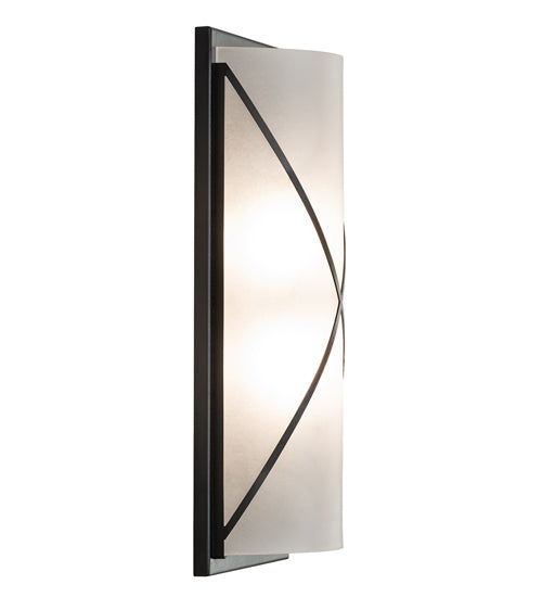 Meyda Lighting Aspen 9" 2-Light Textured Black Wall Sconce With Contrail Mist Shade