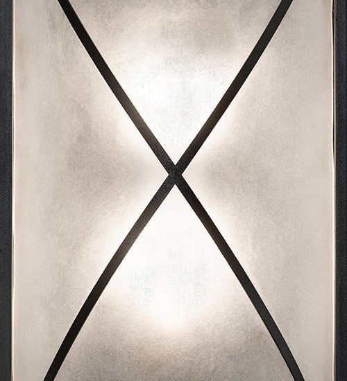 Meyda Lighting Aspen 9" 2-Light Textured Black Wall Sconce With Contrail Mist Shade