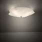 Meyda Lighting Atelier 16" 3-Light Brushed Nickel Organic Flush Mount Light With White Iridescent Shade Glass