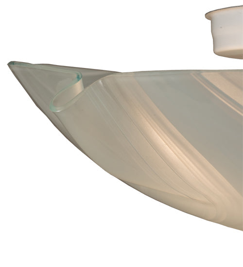 Meyda Lighting Atelier 16" 3-Light Brushed Nickel Swirl Glass Flush Mount Light With White Baroque Shade Glass