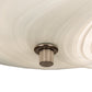 Meyda Lighting Atelier 16" 3-Light Brushed Nickel Swirl Glass Flush Mount Light With White Baroque Shade Glass