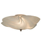 Meyda Lighting Atelier 16" 3-Light Brushed Nickel Swirl Glass Flush Mount Light With White Baroque Shade Glass