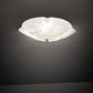 Meyda Lighting Atelier 16" 3-Light Polished Brass Organic Art Flush Mount Light With White Shade Glass