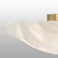 Meyda Lighting Atelier 16" 3-Light Polished Brass Organic Art Flush Mount Light With White Shade Glass