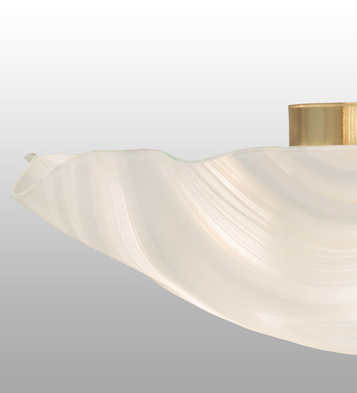 Meyda Lighting Atelier 16" 3-Light Polished Brass Organic Art Flush Mount Light With White Shade Glass