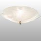 Meyda Lighting Atelier 16" 3-Light Polished Brass Organic Art Flush Mount Light With White Shade Glass