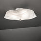 Meyda Lighting Atelier 16" 3-Light White Swirl Glass Organic Flush Mount Light With White Blanco Swirl Shade Glass