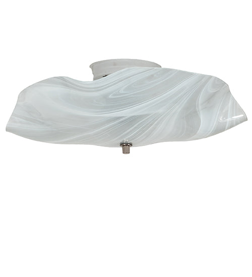 Meyda Lighting Atelier 16" 3-Light White Swirl Glass Organic Flush Mount Light With White Blanco Swirl Shade Glass