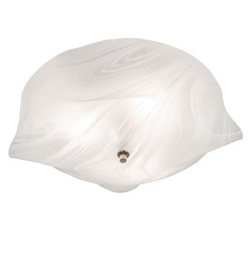 Meyda Lighting Atelier 16" 3-Light White Swirl Glass Organic Flush Mount Light With White Blanco Swirl Shade Glass