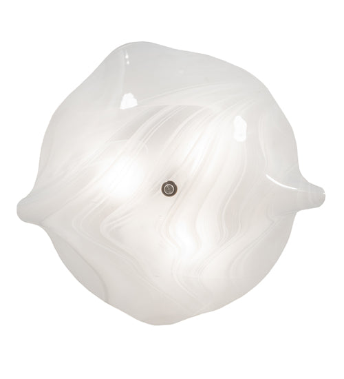 Meyda Lighting Atelier 16" 3-Light White Swirl Glass Organic Flush Mount Light With White Blanco Swirl Shade Glass