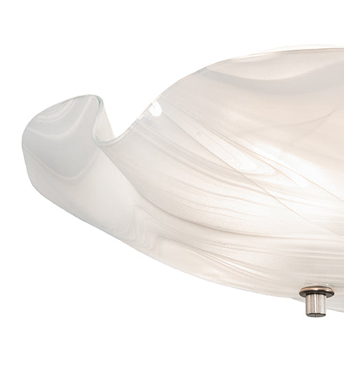 Meyda Lighting Atelier 16" 3-Light White Swirl Glass Organic Flush Mount Light With White Blanco Swirl Shade Glass