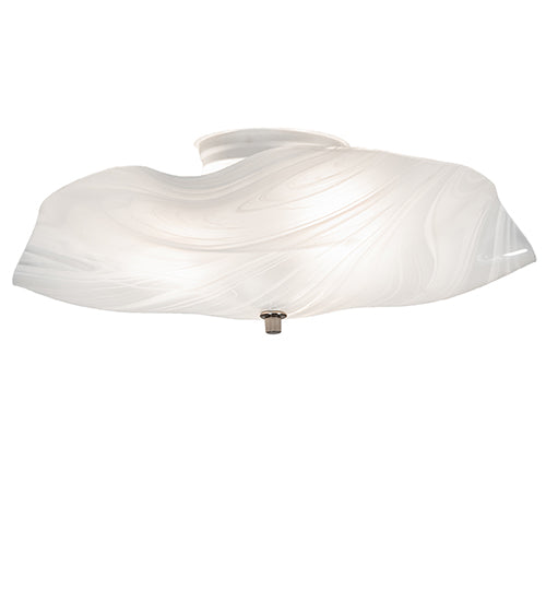 Meyda Lighting Atelier 16" 3-Light White Swirl Glass Organic Flush Mount Light With White Blanco Swirl Shade Glass