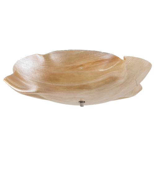 Meyda Lighting Atelier Art 20" 3-Light White Flush Mount Light With Beige Iridescent Shade Glass