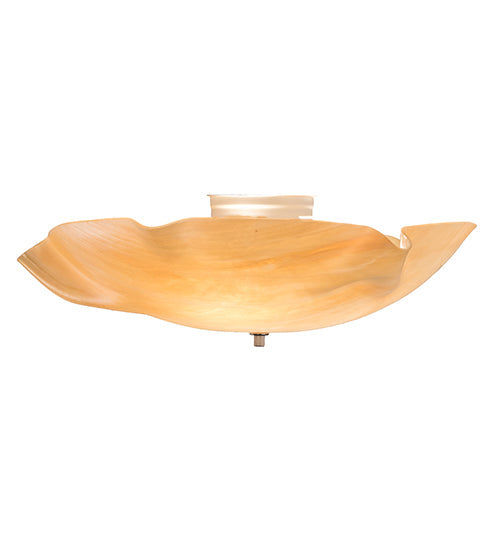 Meyda Lighting Atelier Art 20" 3-Light White Flush Mount Light With Beige Iridescent Shade Glass