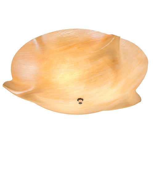 Meyda Lighting Atelier Art 20" 3-Light White Flush Mount Light With Beige Iridescent Shade Glass