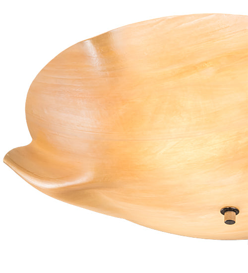 Meyda Lighting Atelier Art 20" 3-Light White Flush Mount Light With Beige Iridescent Shade Glass