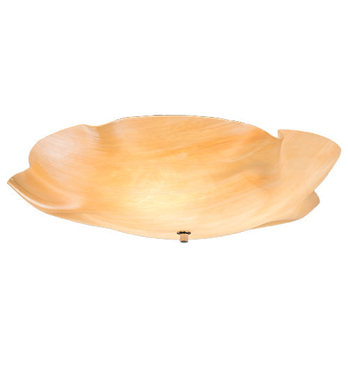 Meyda Lighting Atelier Art 20" 3-Light White Flush Mount Light With Beige Iridescent Shade Glass