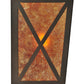 Meyda Lighting Athabasca 48" 8-Light Mahogany Bronze Vanity Light With Amber Mica Shade Glass