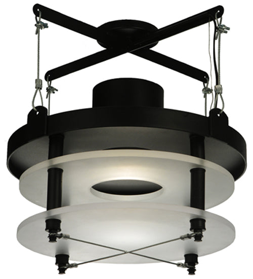 Meyda Lighting Atlantis 18" Antique Brass Pendant Light With Contrail Mist Idalight Shade