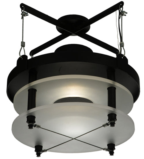 Meyda Lighting Atlantis 18" Antique Brass Pendant Light With Contrail Mist Idalight Shade