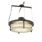Meyda Lighting Atlantis 24" 2-Light Bronze Metallic Pendant Light With Creme Carrara Idalight Shade