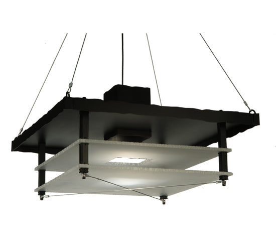 Meyda Lighting Atlantis 42 2-Light Blackwash Pendant Light With Contrail Mist Idalight Shade