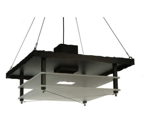 Meyda Lighting Atlantis 42 2-Light Blackwash Pendant Light With Contrail Mist Idalight Shade