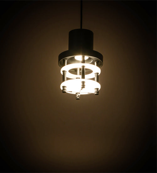 Meyda Lighting Atlantis 6" Blackwash Mini Pendant Light With Contrail Mist Idalight Shade