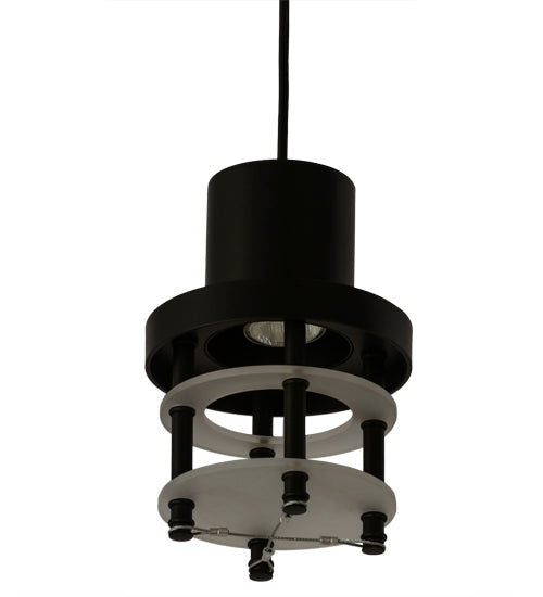 Meyda Lighting Atlantis 6" Blackwash Mini Pendant Light With Contrail Mist Idalight Shade