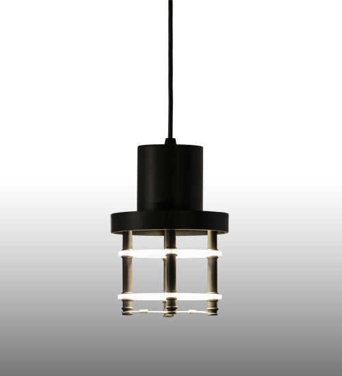 Meyda Lighting Atlantis 6" Blackwash Mini Pendant Light With Contrail Mist Idalight Shade