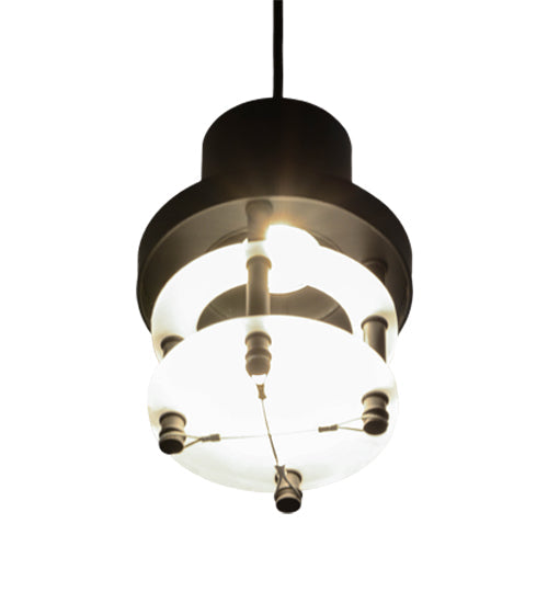 Meyda Lighting Atlantis 6" Blackwash Mini Pendant Light With Contrail Mist Idalight Shade