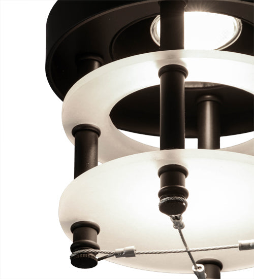 Meyda Lighting Atlantis 6" Blackwash Mini Pendant Light With Contrail Mist Idalight Shade
