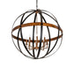 Meyda Lighting Atlas 42" 8-Light Blackwash & Copper Pendant Light