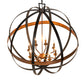 Meyda Lighting Atlas 42" 8-Light Blackwash & Copper Pendant Light