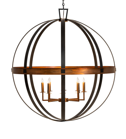 Meyda Lighting Atlas 42" 8-Light Blackwash & Copper Pendant Light