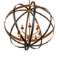 Meyda Lighting Atlas 42" 8-Light Blackwash & Copper Pendant Light