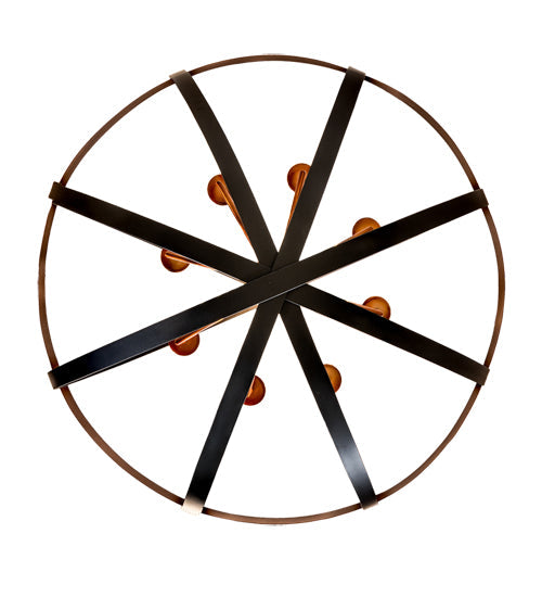 Meyda Lighting Atlas 42" 8-Light Blackwash & Copper Pendant Light