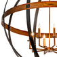 Meyda Lighting Atlas 42" 8-Light Blackwash & Copper Pendant Light