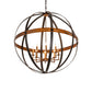 Meyda Lighting Atlas 42" 8-Light Blackwash & Copper Pendant Light