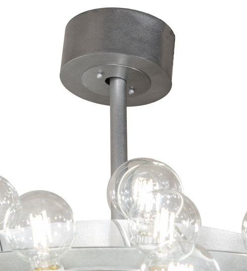 Meyda Lighting Atlas 60" 277-Light Sparkle Silver Alva Chandelier With White Statuario Idalight Shade