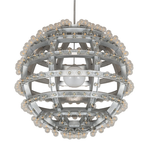 Meyda Lighting Atlas 60" 277-Light Sparkle Silver Alva Chandelier With White Statuario Idalight Shade