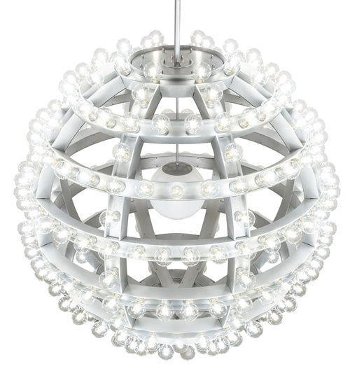 Meyda Lighting Atlas 60" 277-Light Sparkle Silver Alva Chandelier With White Statuario Idalight Shade