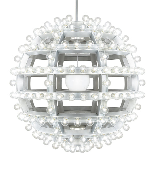 Meyda Lighting Atlas 60" 277-Light Sparkle Silver Alva Chandelier With White Statuario Idalight Shade