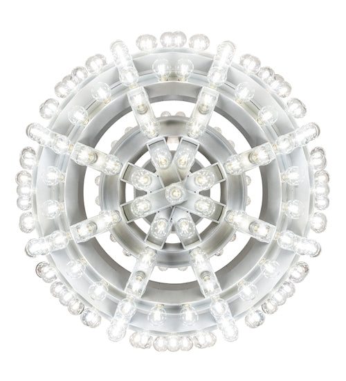Meyda Lighting Atlas 60" 277-Light Sparkle Silver Alva Chandelier With White Statuario Idalight Shade